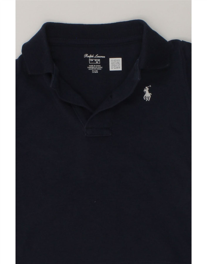 RALPH LAUREN Baby Boys Long Sleeve Polo Shirt 9-12 Months Navy Blue Cotton | Vintage Ralph Lauren | Thrift | Second-Hand Ralph Lauren | Used Clothing | Messina Hembry 