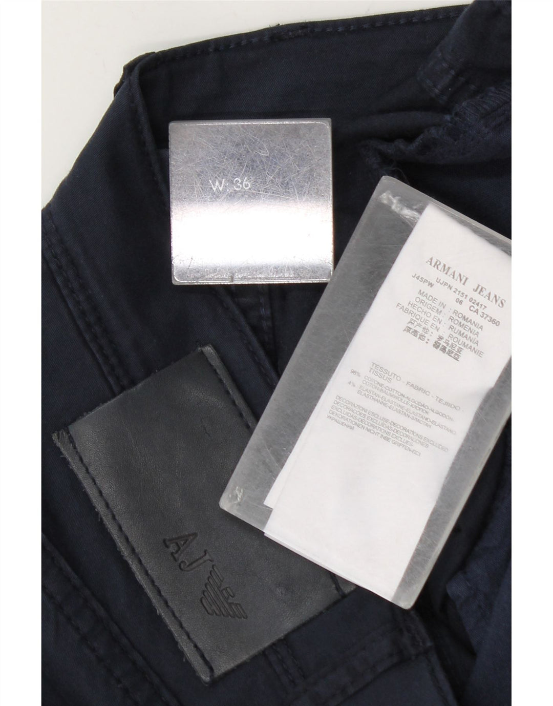 Armani Mens Casual Shorts W36 Large Navy Blue Cotton