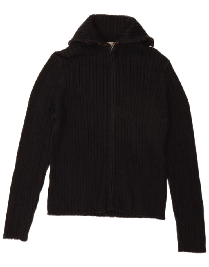 MARKS & SPENCER Womens Cardigan Sweater UK 12 Medium  Black Cotton