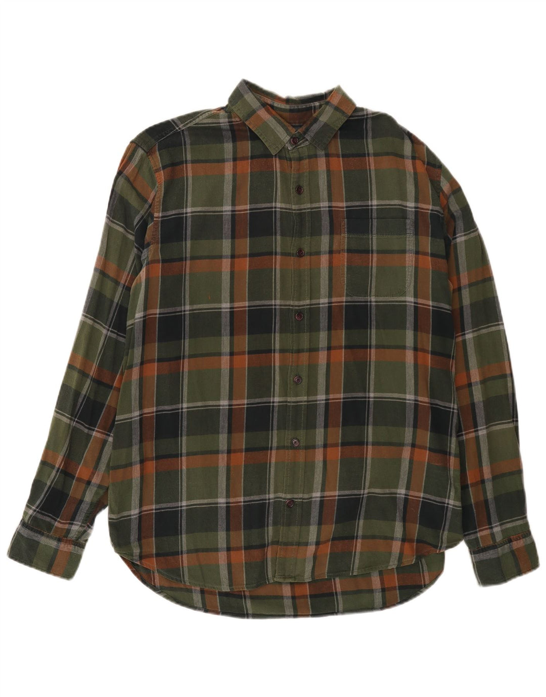 Gap Mens Standard Fit Flannel Shirt Large Green Check Cotton