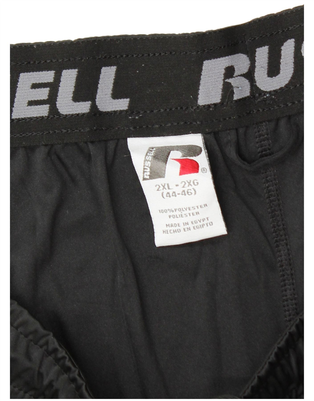 RUSSELL ATHLETIC Mens Dri-Power Sport Shorts 2XL  Black Polyester