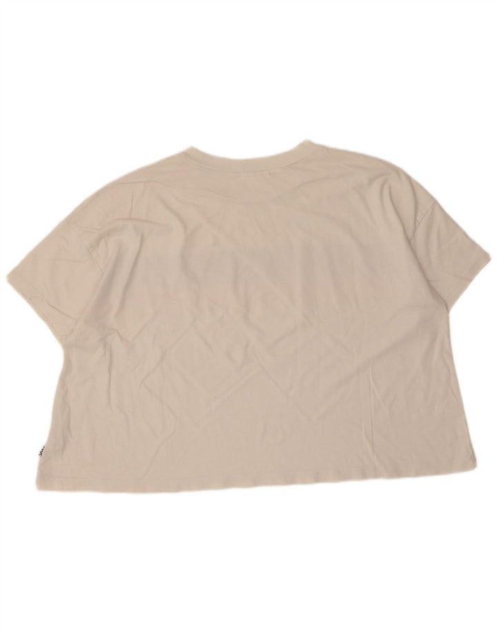 Vans Womens Crop Graphic T-Shirt Top UK 14 Medium Off White Striped