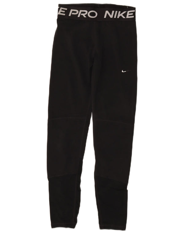 Nike Girls Graphic Leggings 13-14 Years Black Polyester