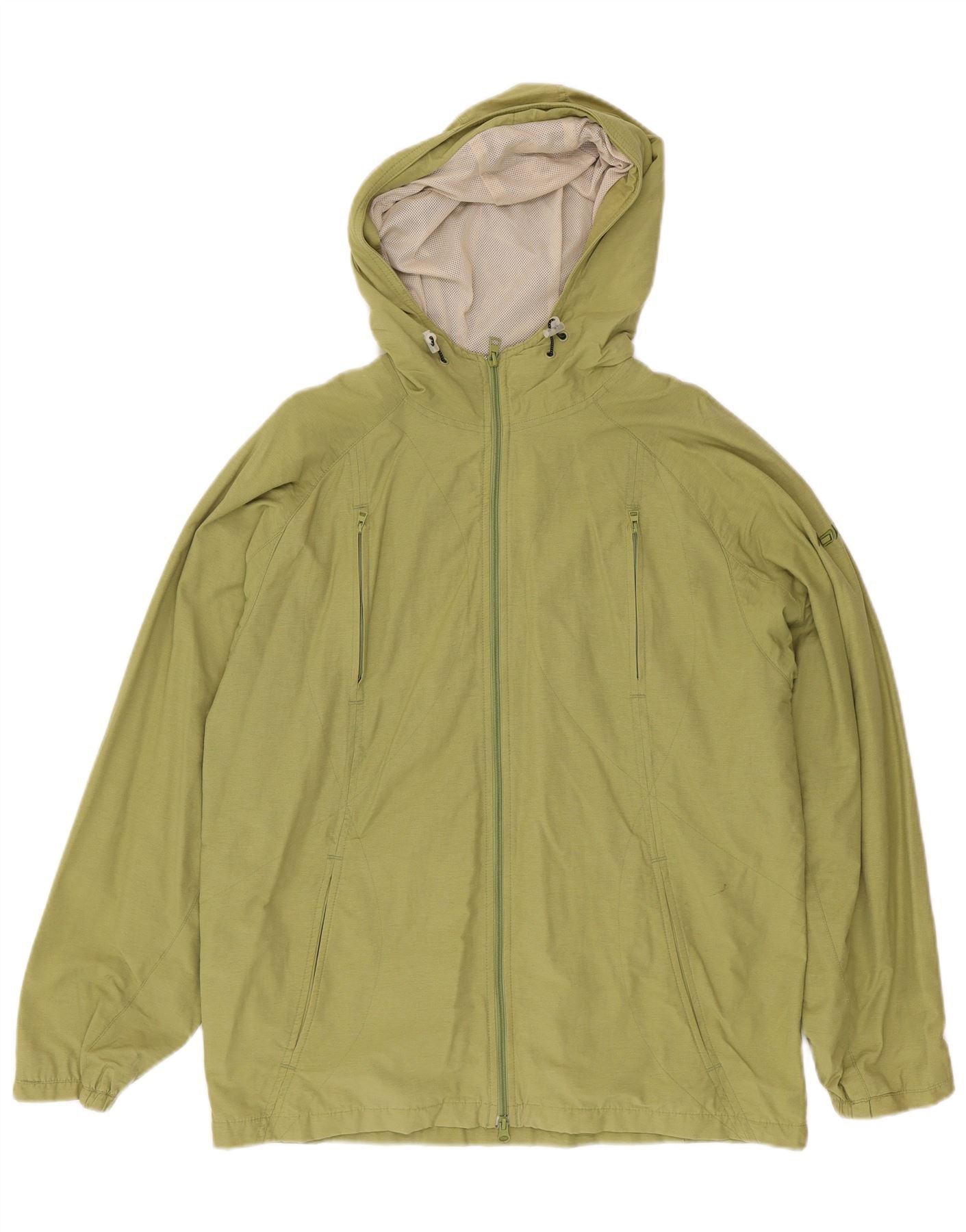 REEBOK Mens Hooded Rain Jacket UK 38 Medium Green Cotton Vintage