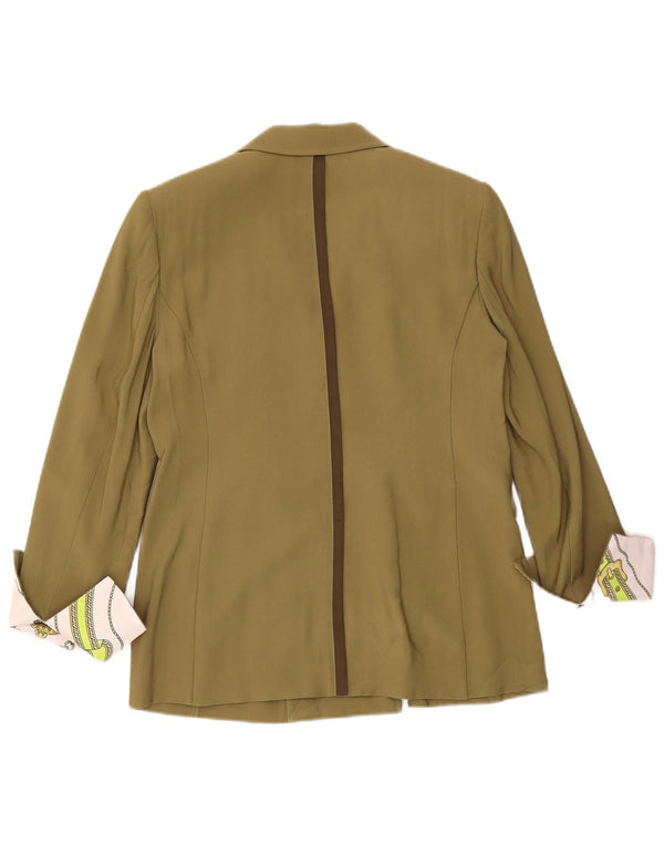 Anna Molinari Womens Double Breasted Blazer Jacket UK 10 Small Khaki