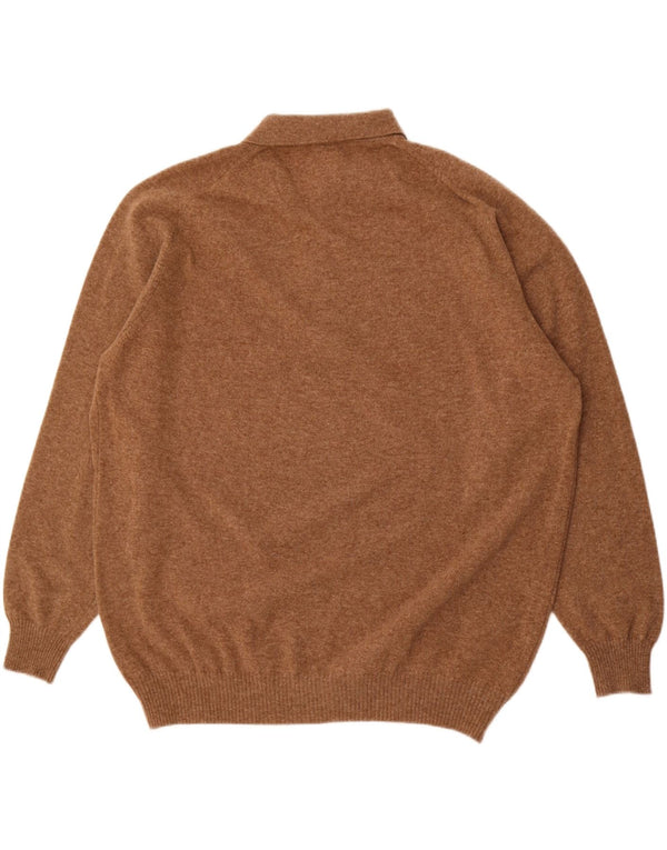 Walbusch Mens Studio Pitti Polo Neck Jumper Sweater IT 58/50 2XL Brown