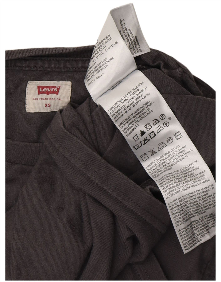 LEVI'S Womens Top Long Sleeve UK 6 XS Grey Cotton