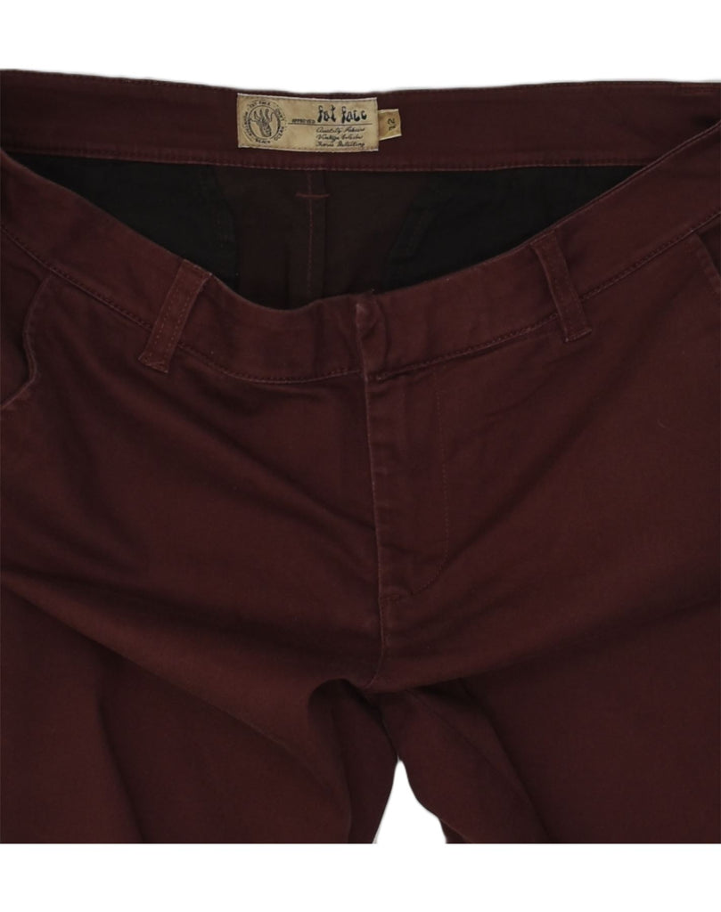 FAT FACE Womens Slim Chino Trousers US 12 Large W34 L27 Burgundy Cotton | Vintage Fat Face | Thrift | Second-Hand Fat Face | Used Clothing | Messina Hembry 