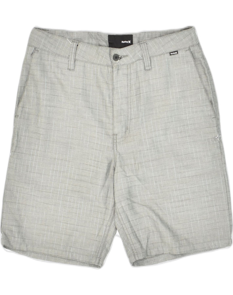 HURLEY Mens Chino Shorts W30 Medium Grey Check Polyester | Vintage Hurley | Thrift | Second-Hand Hurley | Used Clothing | Messina Hembry 