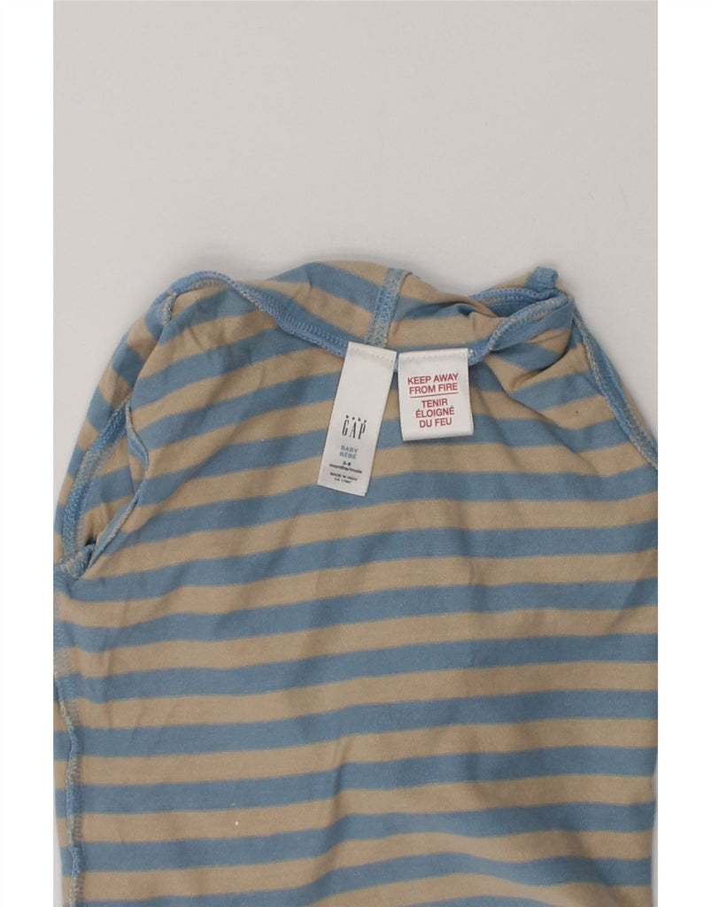 GAP Baby Boys Short Sleeve Graphic Top Long Sleeve 3-6 Months Blue Striped | Vintage Gap | Thrift | Second-Hand Gap | Used Clothing | Messina Hembry 