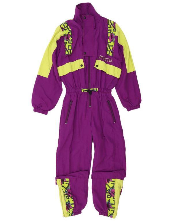 Sportful Womens Graphic Ski Jumpsuit IT 44 Medium Purple Colourblock