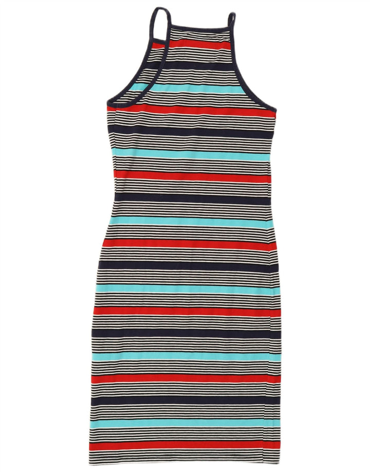 SUPERDRY Womens Manhattan T-Shirt Dress UK 6 XS Multicoloured Striped