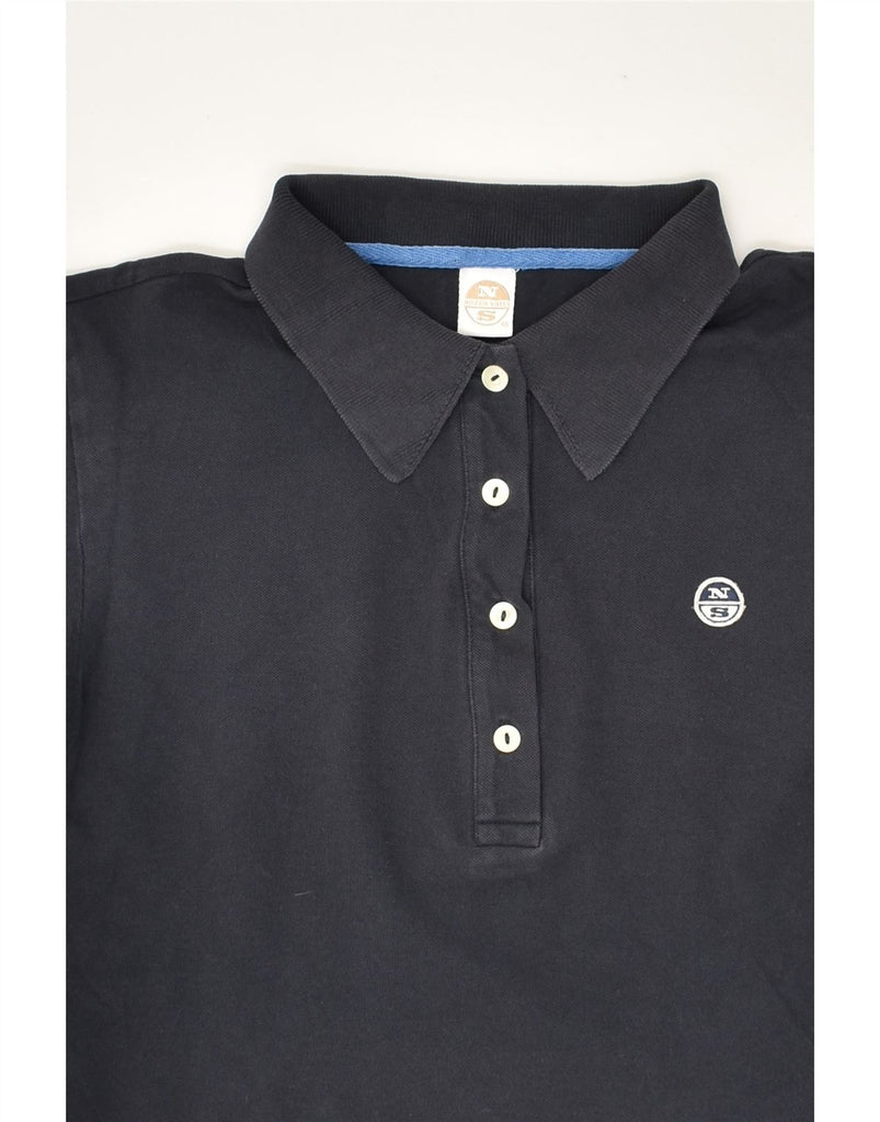 NORTH SAILS Womens Polo Shirt UK 12 Medium Navy Blue Cotton | Vintage North Sails | Thrift | Second-Hand North Sails | Used Clothing | Messina Hembry 