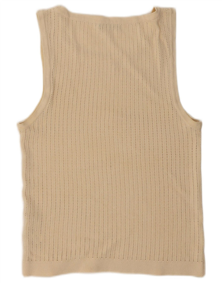Zara Womens Vest Top UK 14 Large Beige Viscose