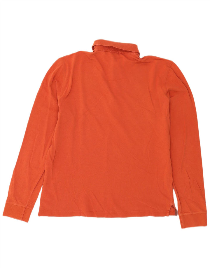 Hugo Boss Mens Long Sleeve Polo Shirt Small Orange