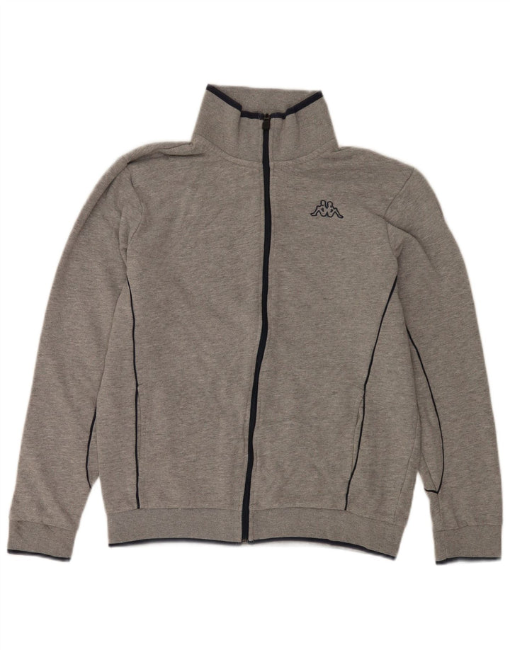Kappa Mens Tracksuit Top Jacket Large Grey Flecked Cotton