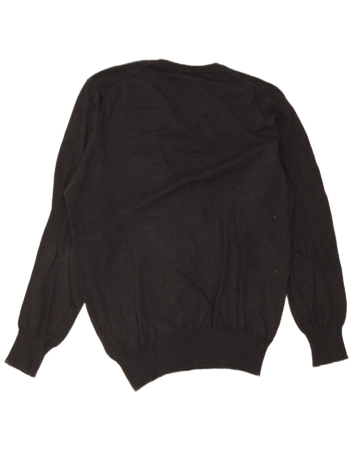 Avirex Mens V-Neck Jumper Sweater XL Black Cotton
