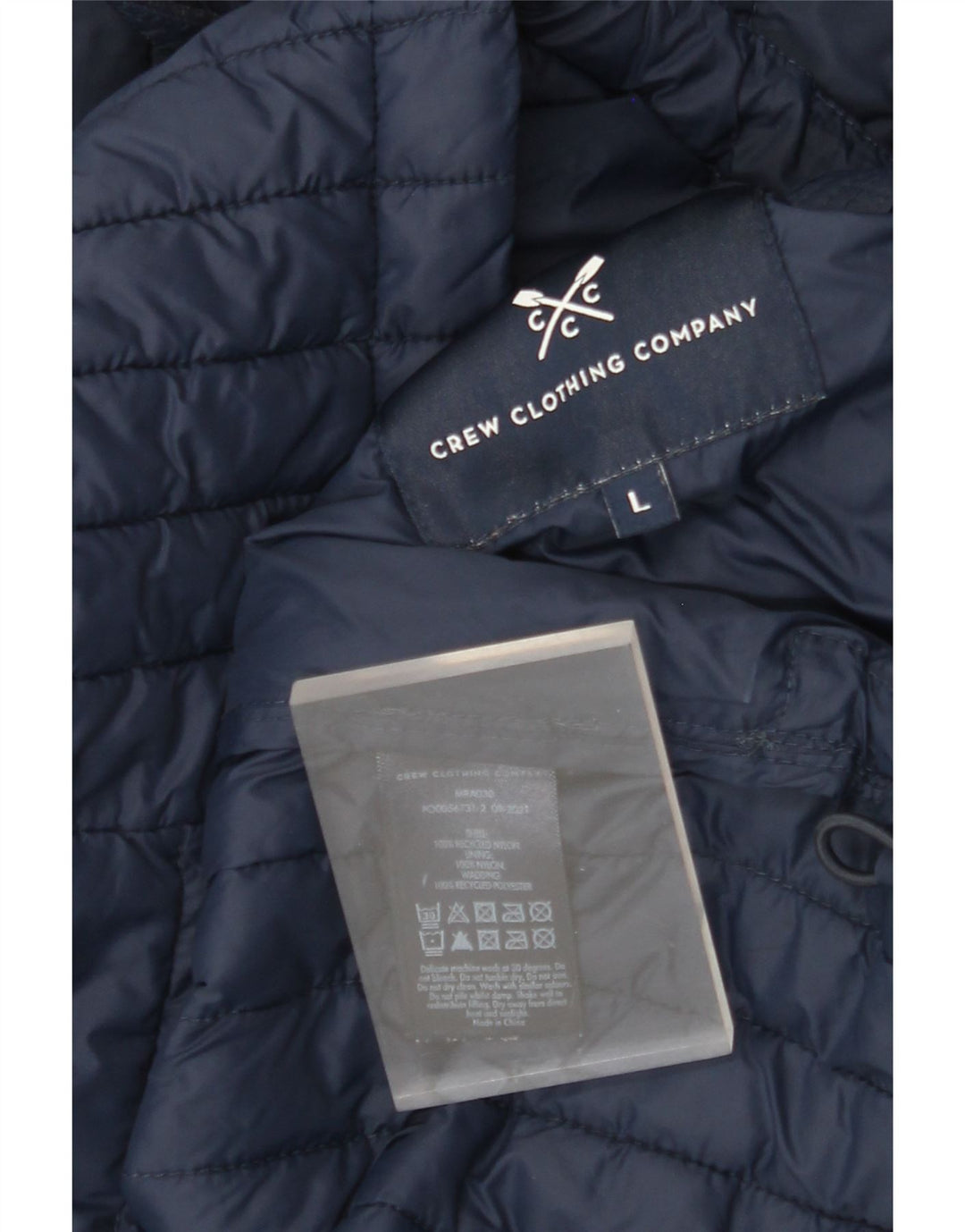 J. CREW Mens Hooded Padded Jacket UK 40 Large Navy Blue Nylon