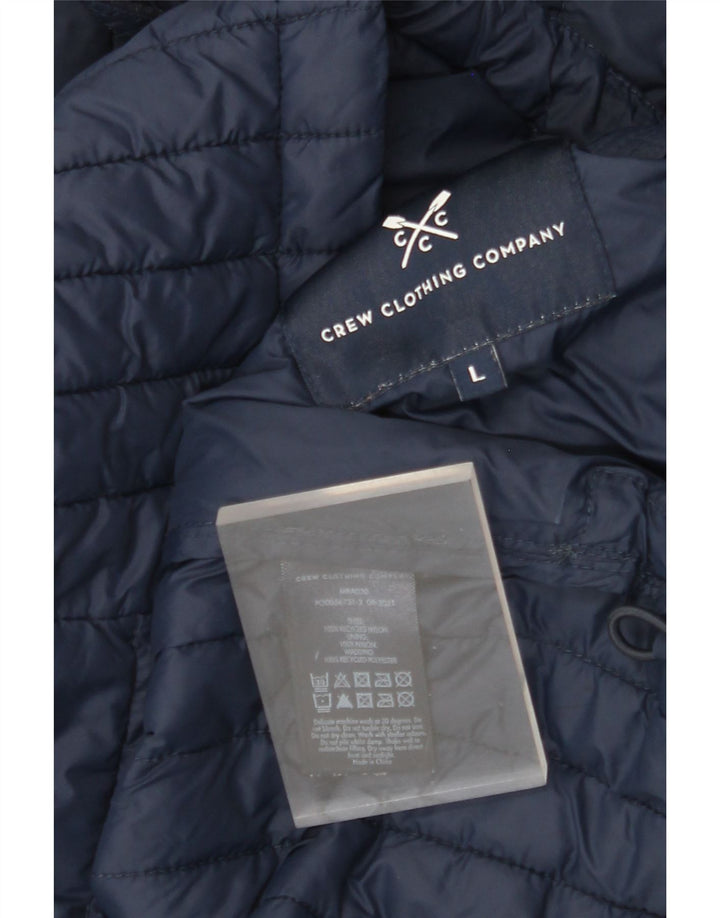 J. CREW Mens Hooded Padded Jacket UK 40 Large Navy Blue Nylon