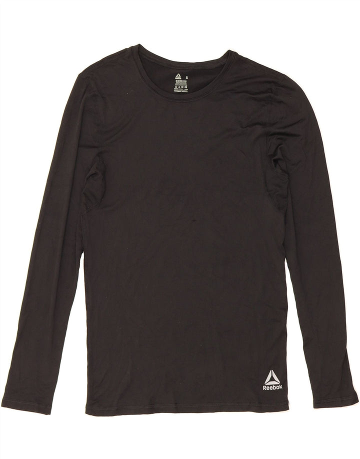 REEBOK Mens Top Long Sleeve Small Black Polyester Vintage Reebok and Second-Hand Reebok from Messina Hembry 