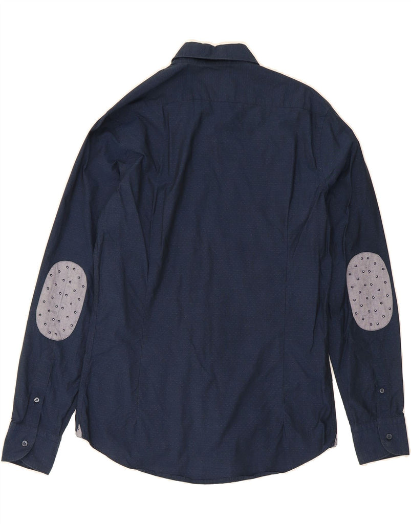 MASSIMO DUTTI Mens Shirt Small Navy Blue Spotted Vintage Massimo Dutti and Second-Hand Massimo Dutti from Messina Hembry 