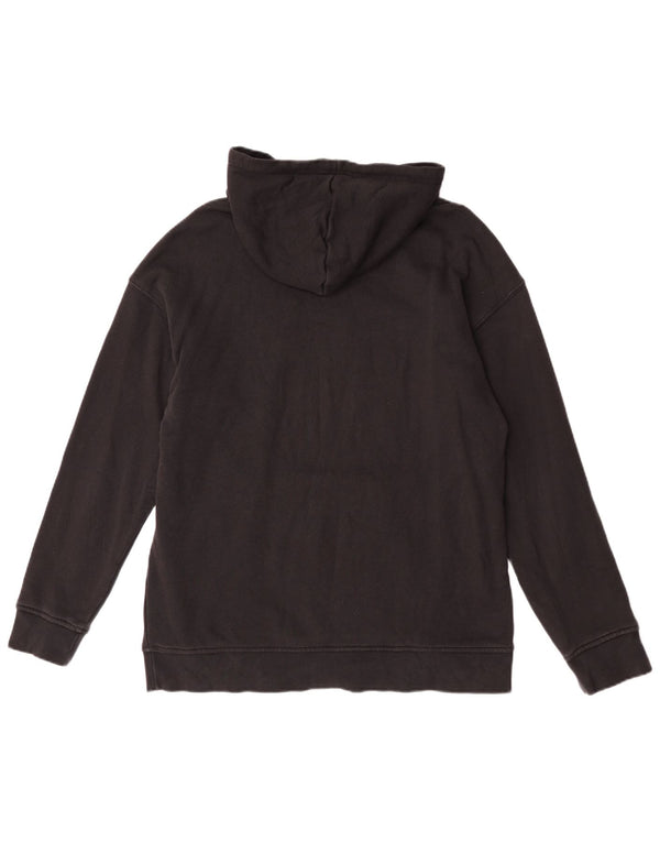 Adidas Womens Graphic Hoodie Jumper UK 16 Large Black Cotton