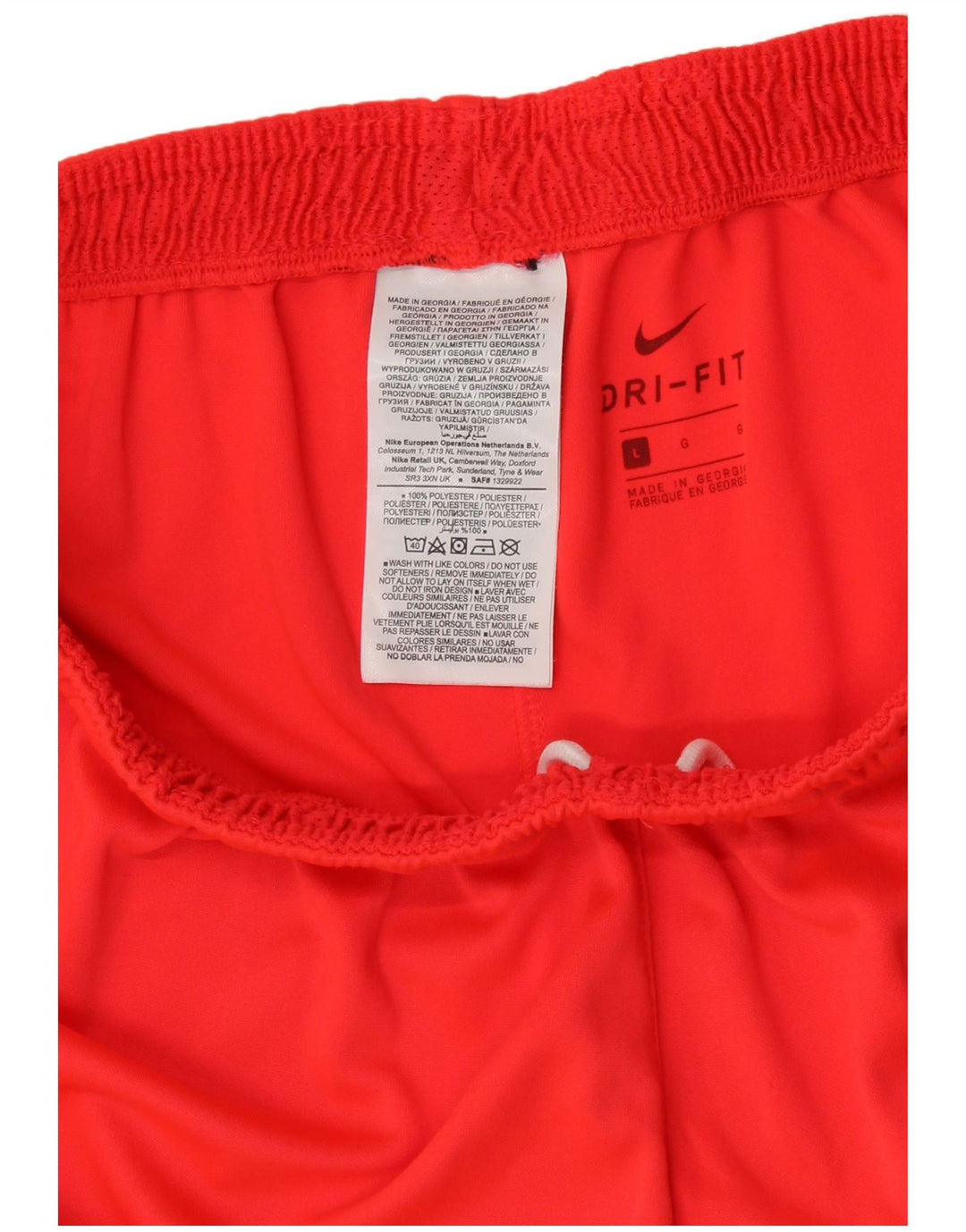 Nike Mens Dri Fit Graphic Sport Shorts Large Orange Polyester