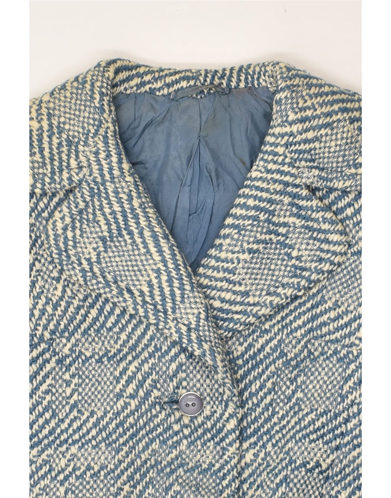 VINTAGE Womens Overcoat UK 8 Small Blue Check | Vintage Vintage | Thrift | Second-Hand Vintage | Used Clothing | Messina Hembry 