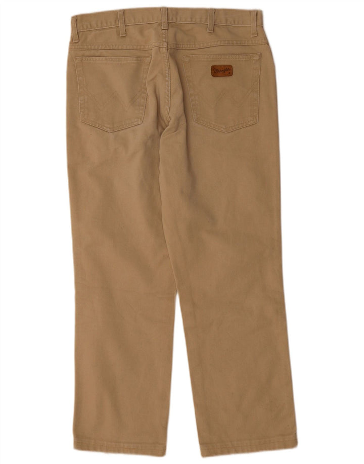 WRANGLER Mens Straight Jeans W34 L27 Brown Cotton