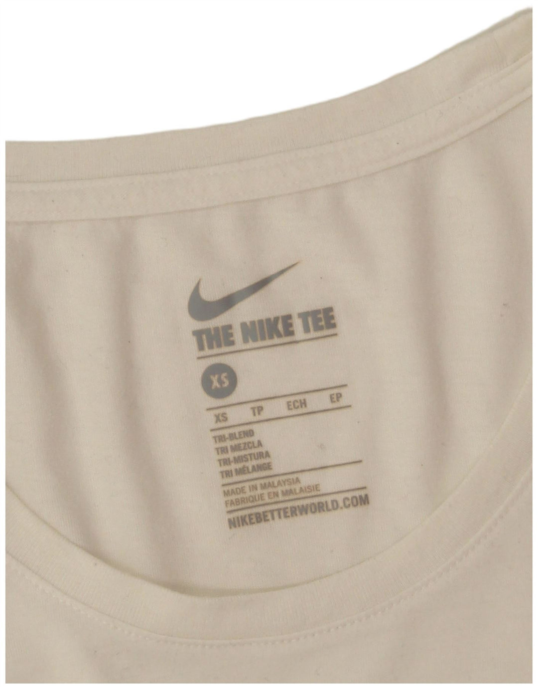 Nike Womens Oversized Graphic T-Shirt Top UK 6 XS White Polyester