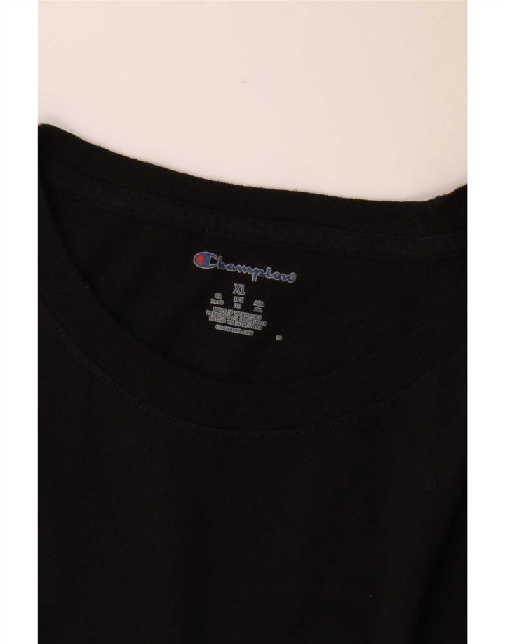 Champion Mens Graphic T-Shirt Top XL Black