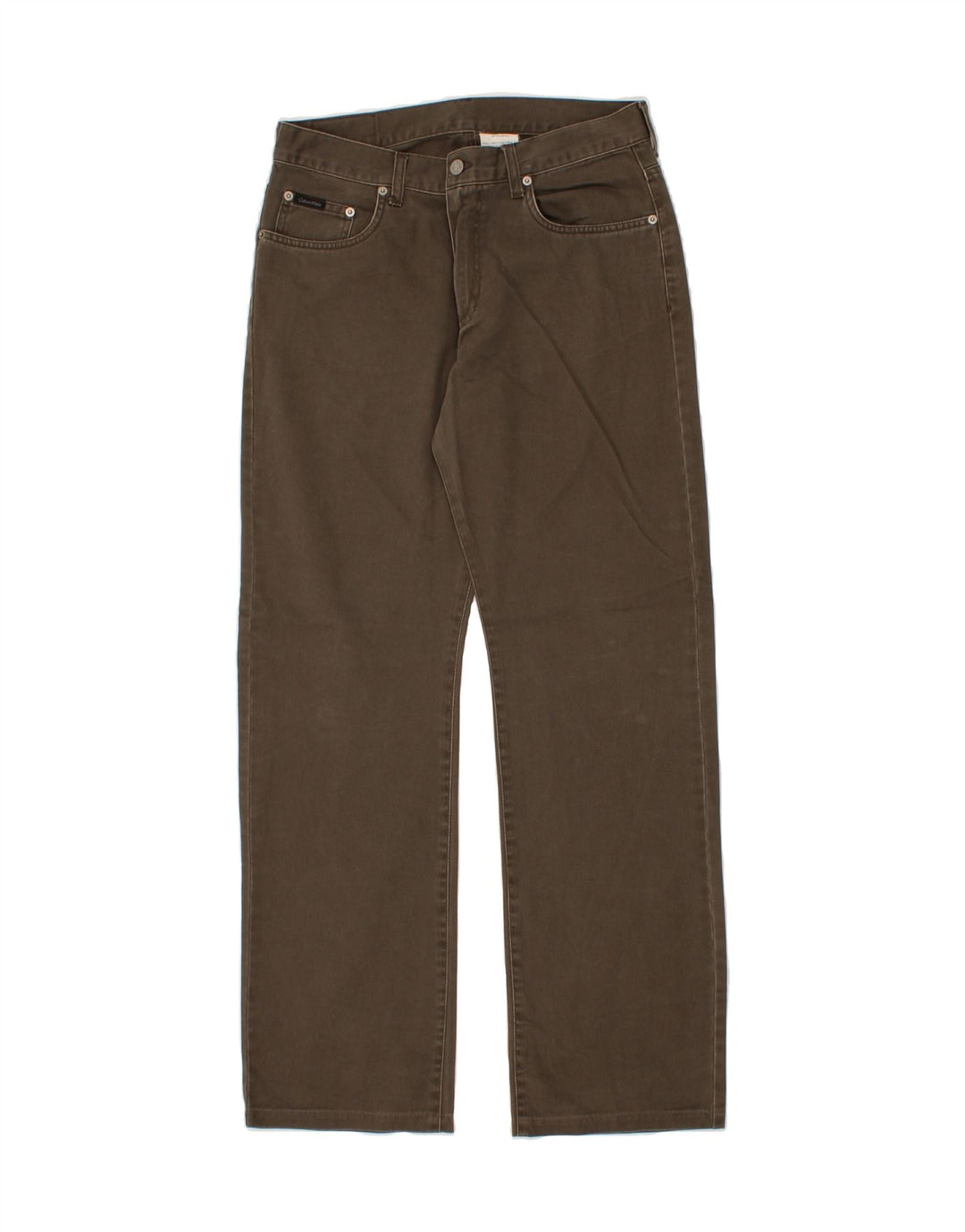 CALVIN KLEIN Mens Straight Jeans W32 L31  Khaki Cotton