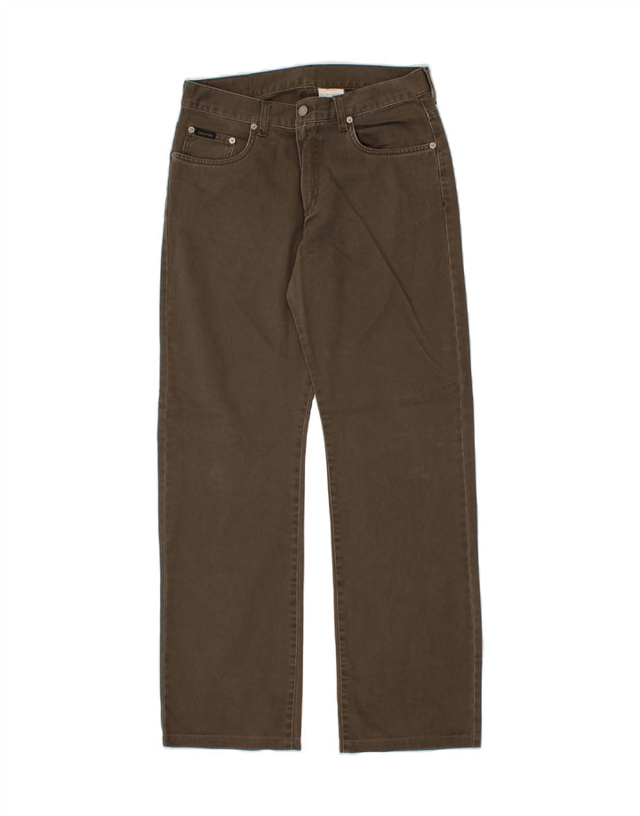 CALVIN KLEIN Mens Straight Jeans W32 L31  Khaki Cotton