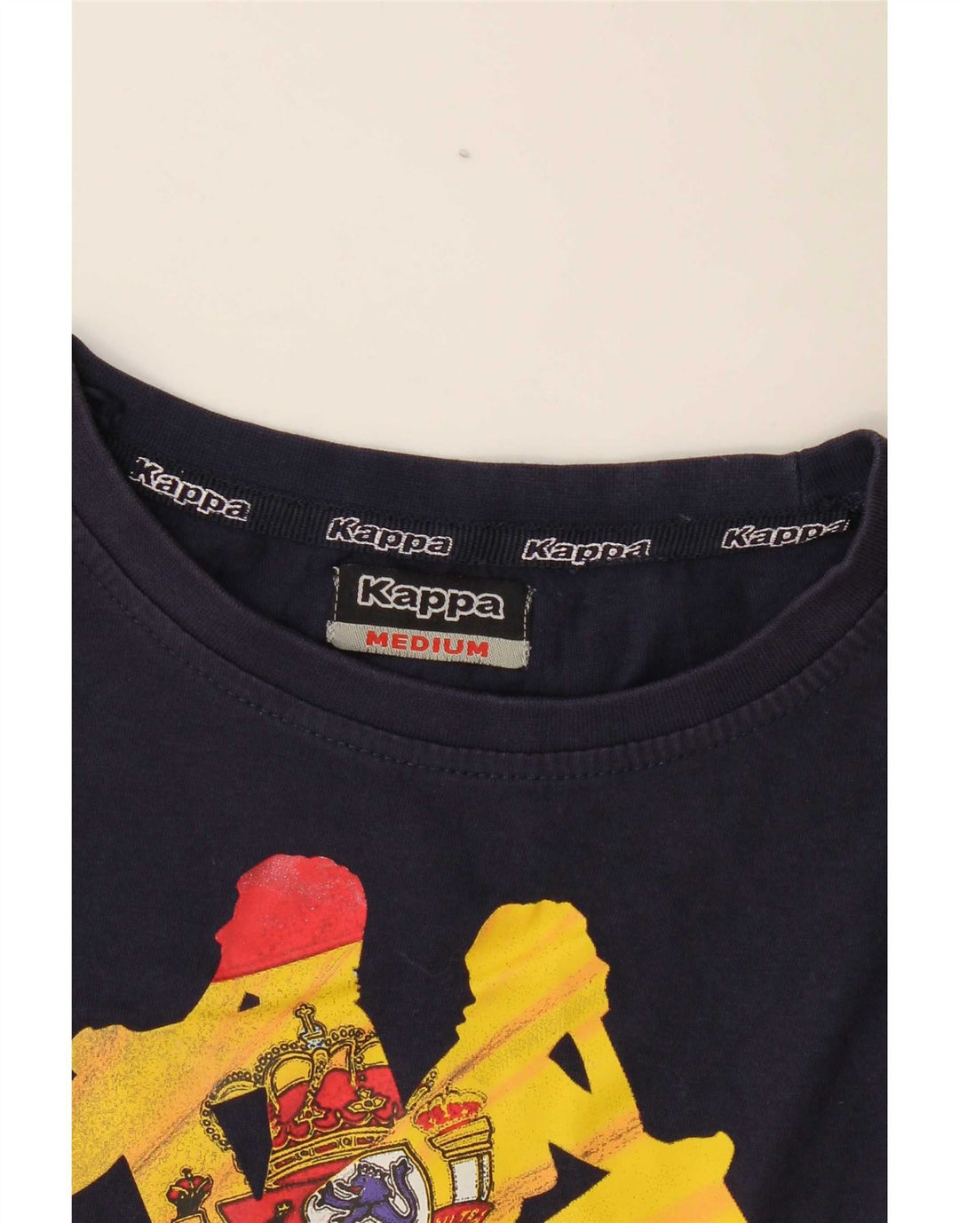Kappa Womens Graphic T-Shirt Top UK 14 Medium Navy Blue
