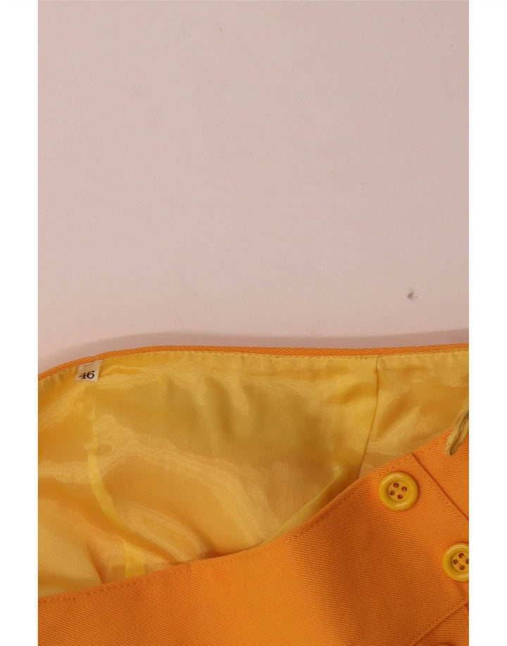 Vintage Womens Low Waist Pleated Mini Skirt W28 Medium Yellow