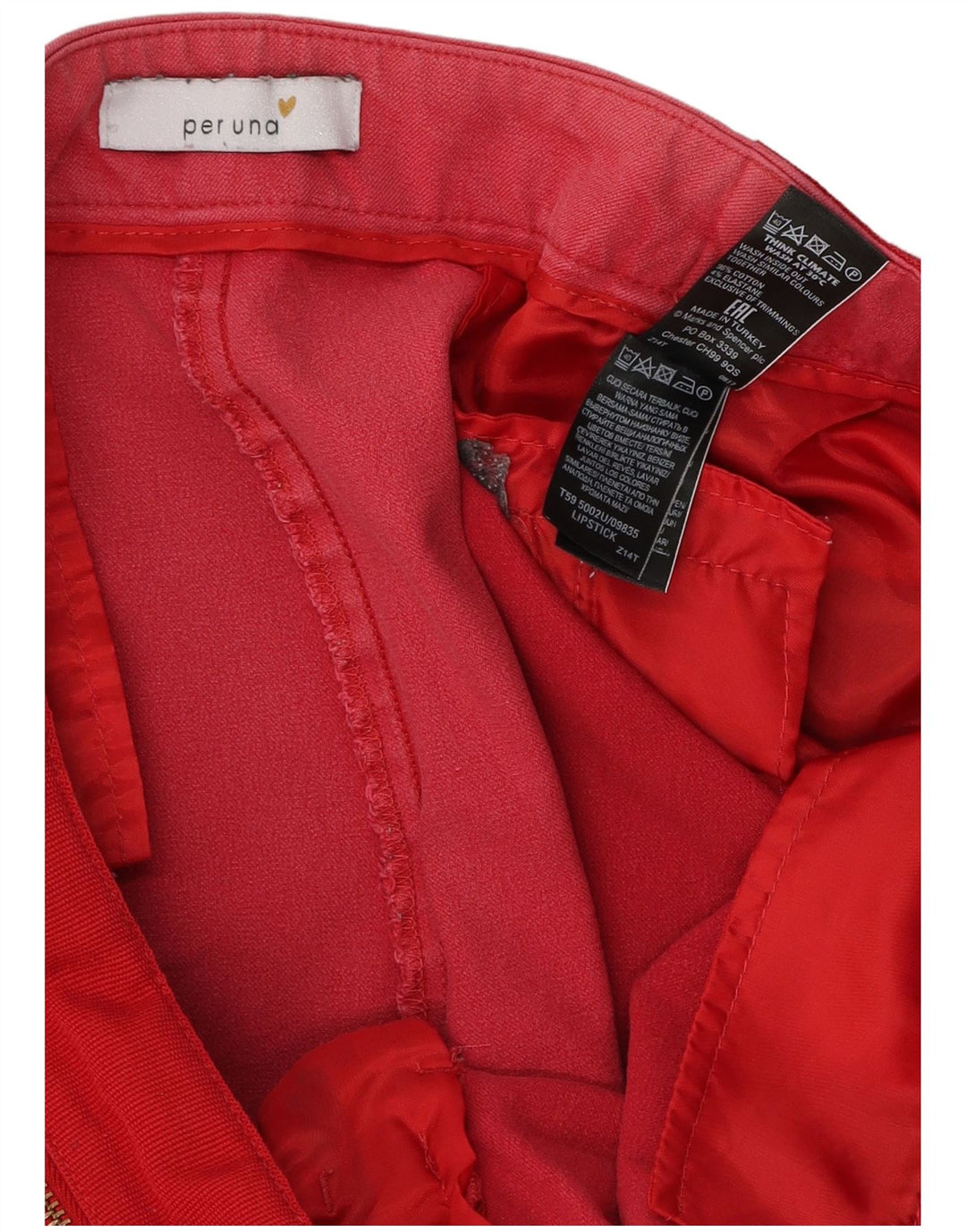 Marks & Spencer Womens Per Una Capri Trousers UK 16 Large W36 L23 Red