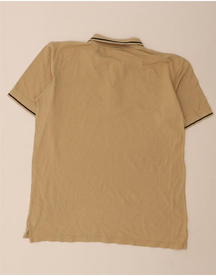 Fila Mens Polo Shirt XL Beige Striped Cotton