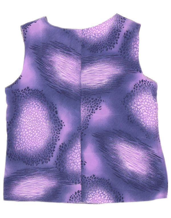 Vintage Womens Sleeveless Blouse Top IT 44 Medium Purple Spotted