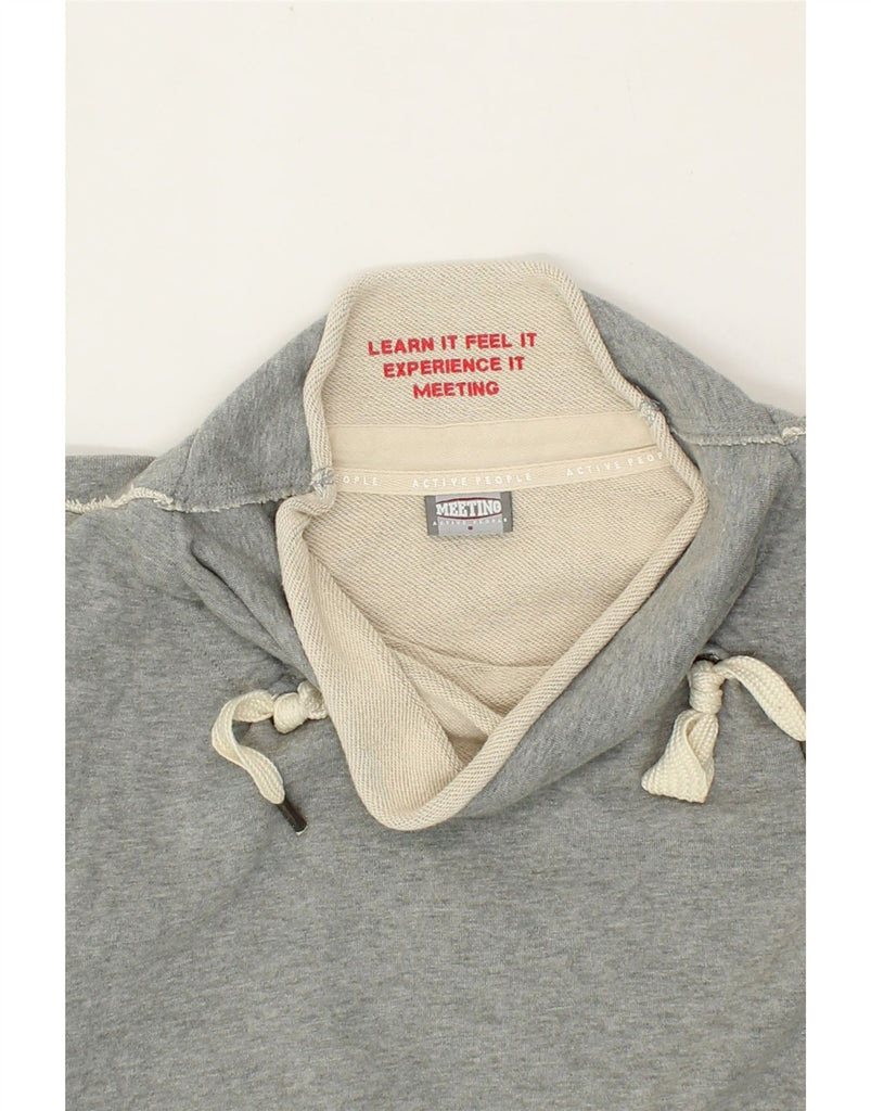 MEETING Womens Sweatshirt Jumper UK 16 Large Grey Cotton Vintage Meeting and Second-Hand Meeting from Messina Hembry 