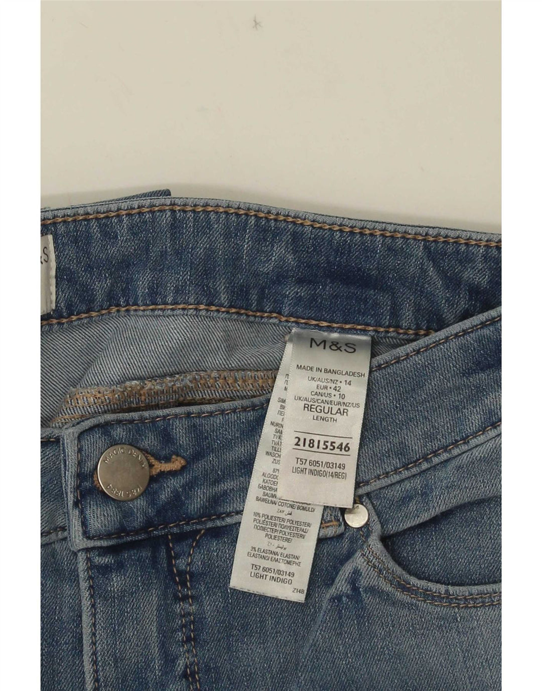 Marks & Spencer Womens Sienna Straight Jeans UK 14 Medium W30 L30 Blue
