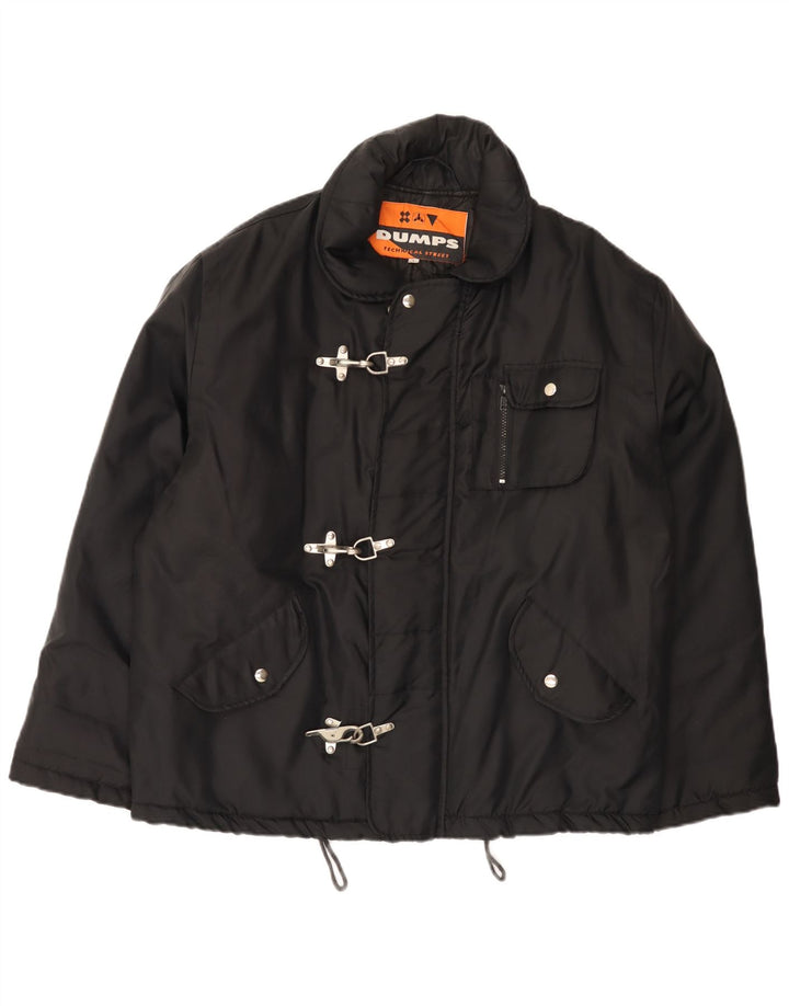 Vintage Mens Duffle Jacket UK 40 Large Black Nylon