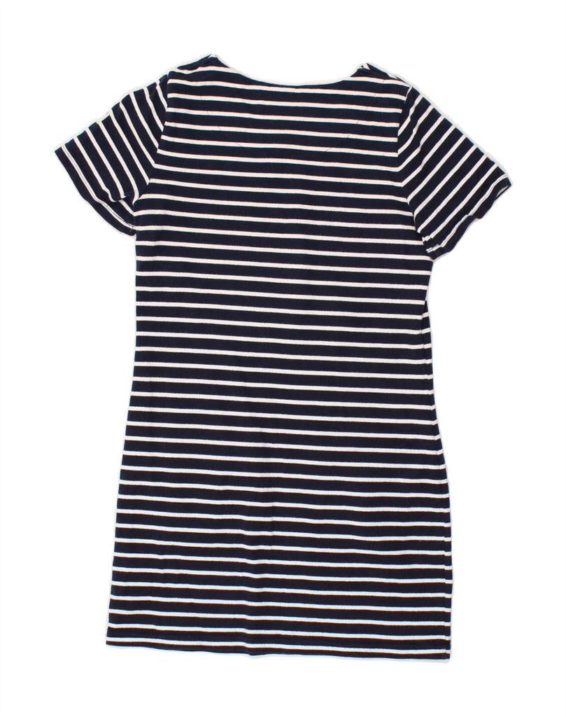 JOULES Womens T-Shirt Dress UK 8 Small Navy Blue Striped Cotton | Vintage Joules | Thrift | Second-Hand Joules | Used Clothing | Messina Hembry 