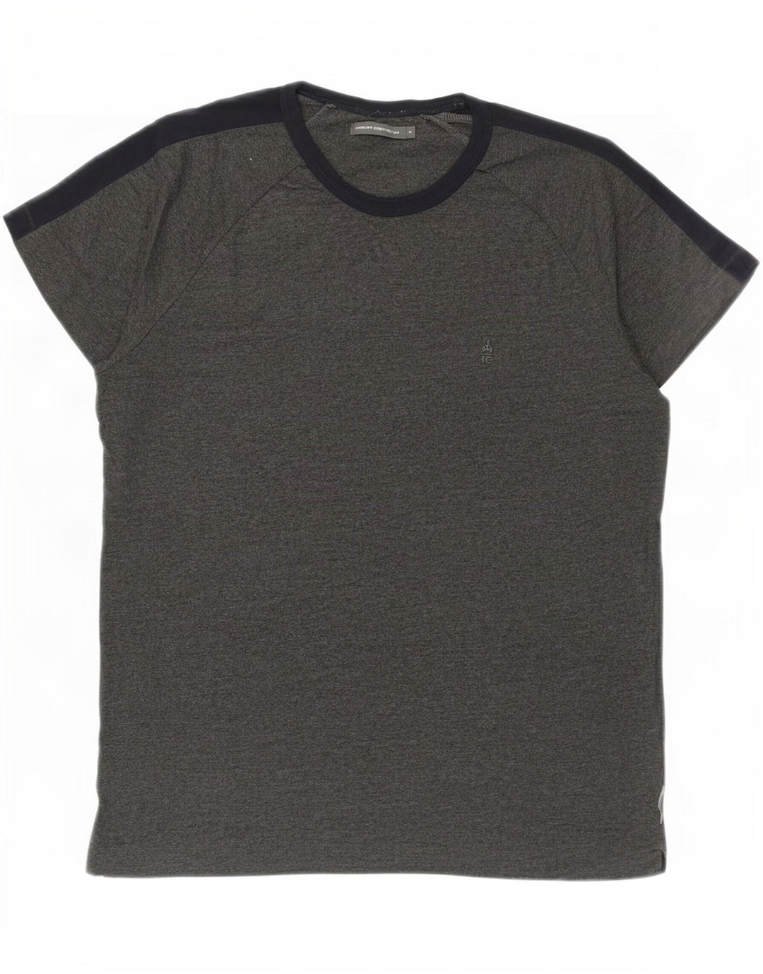 French Connection Mens T-Shirt Top XL Grey Colourblock Cotton