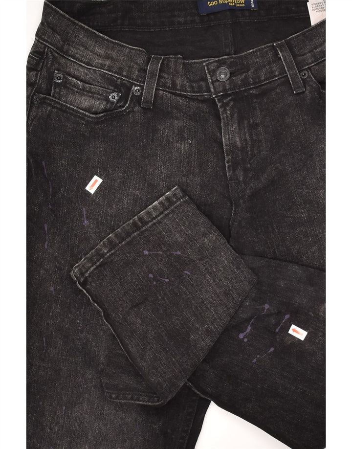 LEVI'S Womens 524 Super Low Slim Jeans UK 11 Large W34 L33  Black Cotton | Vintage Levi's | Thrift | Second-Hand Levi's | Used Clothing | Messina Hembry 