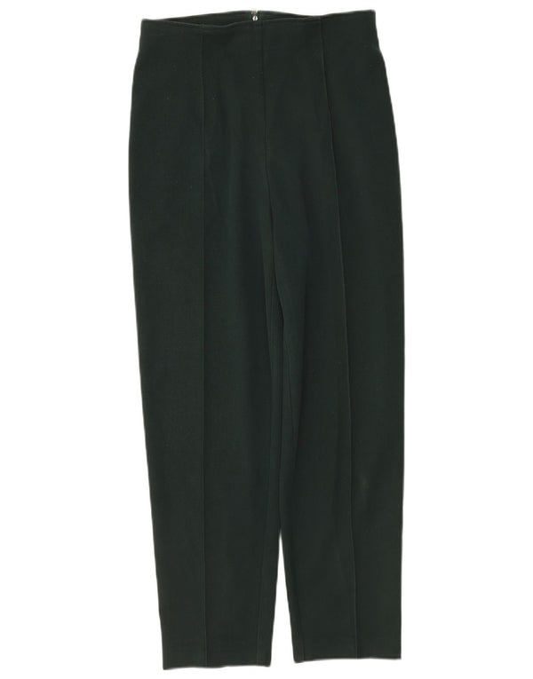 Stefanel Womens High Waist Casual Trousers IT 44 Medium W26 L26 Green