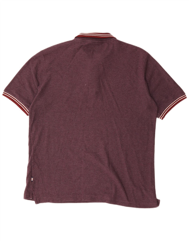 Fila Mens Polo Shirt IT 56 2XL Burgundy Polyester