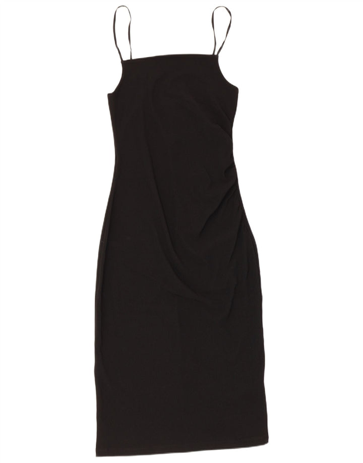 Zara Womens Sleeveless Bodycon Dress UK 12 Medium Black Polyester
