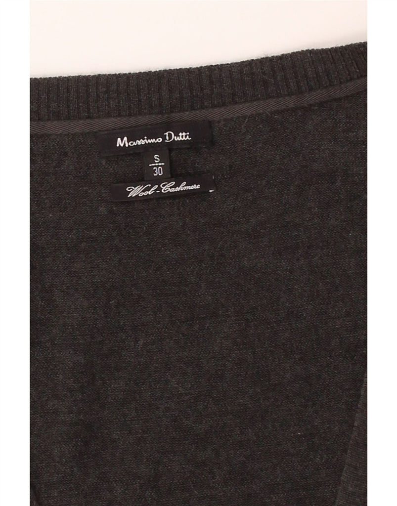 MASSIMO DUTTI Womens Sleeveless Cardigan Sweater UK 10 Small Grey Wool Vintage Massimo Dutti and Second-Hand Massimo Dutti from Messina Hembry 