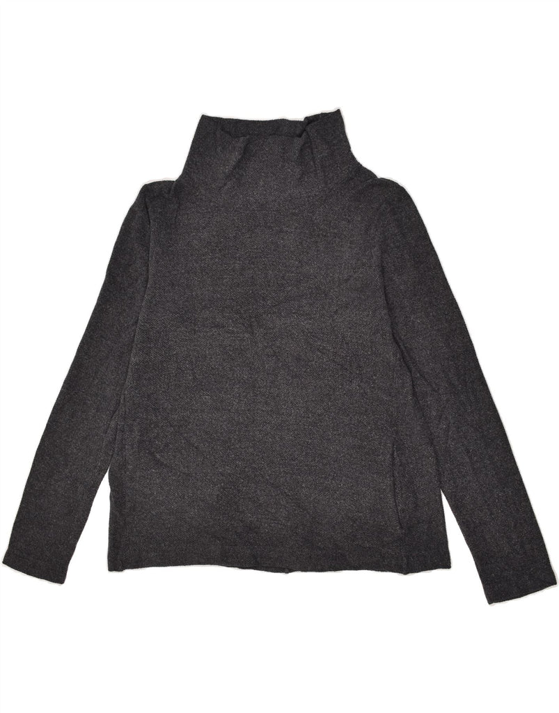 J. CREW Womens Roll Neck Jumper Sweater UK 14 Medium Grey Cotton | Vintage J. Crew | Thrift | Second-Hand J. Crew | Used Clothing | Messina Hembry 