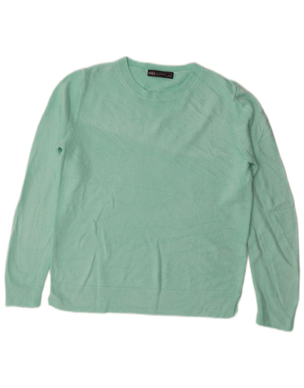 Marks & Spencer Womens Boat Neck Jumper Sweater UK 10 Small Turquoise